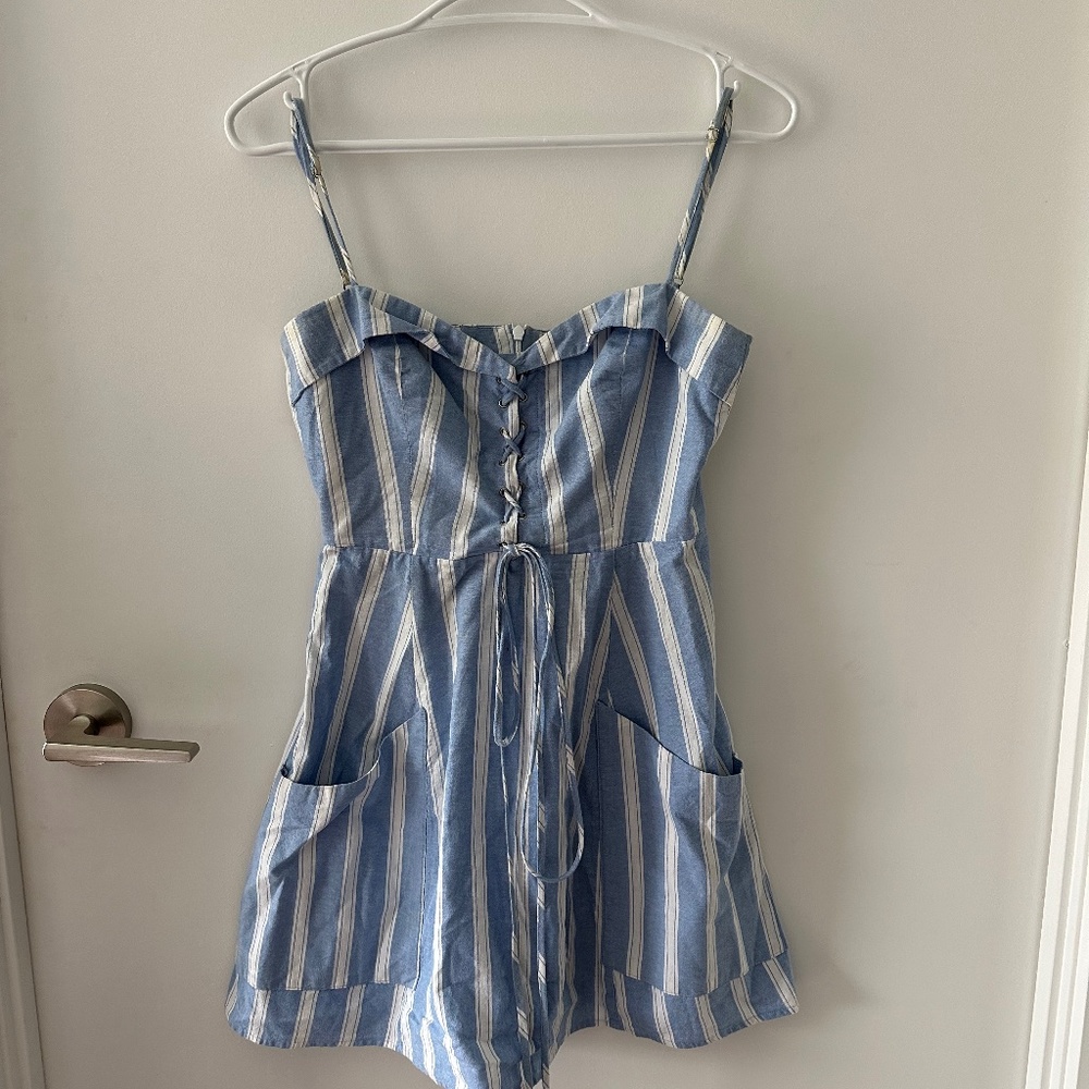 Baby Blue Reformation Corset Mini Dress Size 4